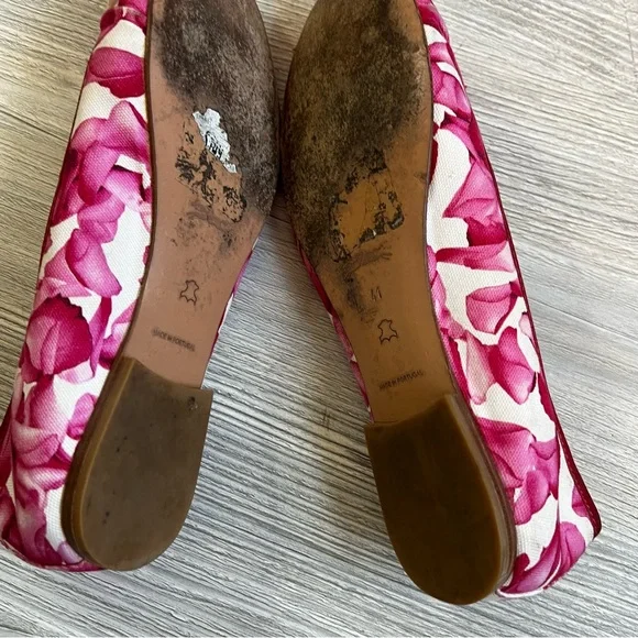 Longchamp Darshan bright pink signature floral ballet flat in size 41 - Picture 12 of 13